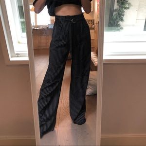 Black high waisted striped pants